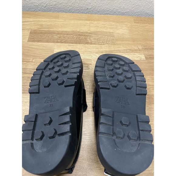 Zara Chunky Platform Loafer shoes Size 3.4 EU 35 Black slip on - Picture 9 of 9